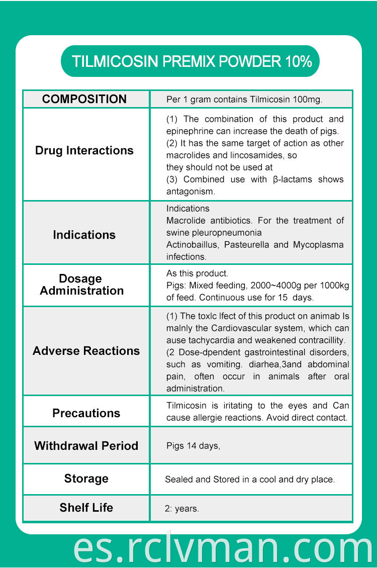 Tilmicosin Premix 10 02